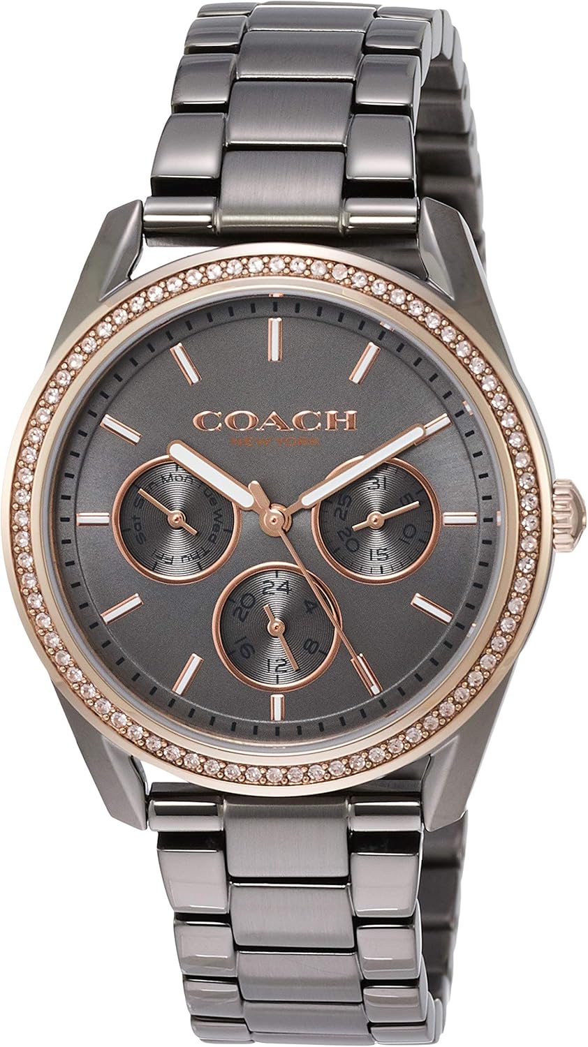 coach 寇驰 手表 prestone 灰色表盘 不锈钢(灰色涂层)多功能(日期